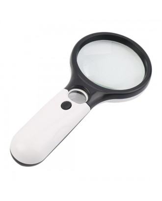 3-LED Light 45X Handheld Magnifier Reading Magnifying Glass Jewelry Loupe