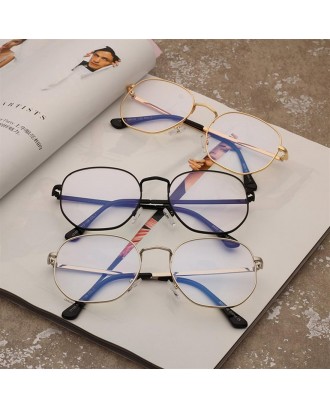 Fashion Women Myopic Glasses Frame Simple Oversize Metal Frame Resin Lens