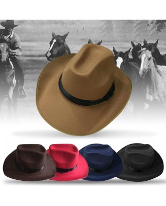 Adjustable Rope Male Female Cashmere Caps Cowboy Cowgirl Hats Summer Sun Hat