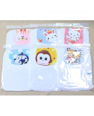 Baby Cartoon Sweat Absorbent Wicking Towel Baby Extra Large Size 4 Layers 42*28cm White