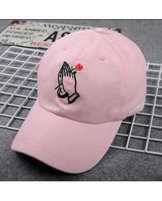 Peaked Cap Sunhat Baseball Cap Hat Hands With Rose Flower For Men Women