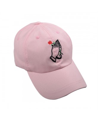 Peaked Cap Sunhat Baseball Cap Hat Hands With Rose Flower For Men Women