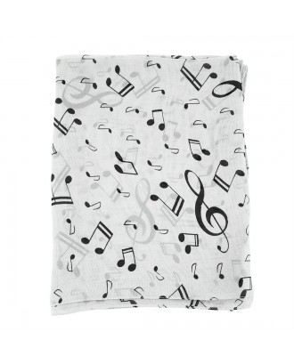 Musical Note Lightweight Chiffon Scarf Comfortable Casual Women Scarf