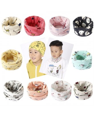 Kids Boys Girls Soft Cotton Scarves Warm Lovely Pattern Baby Collars Scarf