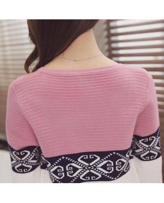 Women Cardigan Knitted Sweater with Pockets Long Sleeve O-Neck Tops Outwear
