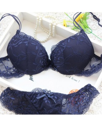 Sexy Lace Bra Set Push Up Seamless Embroidery Erotic Lingerie Women Underwear