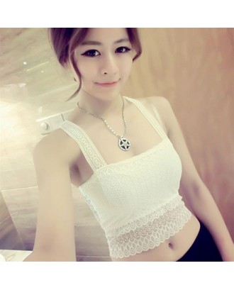 Women Lace Hollow Bowknot Boob Tube Top Bra Wrapped Crop Top Bandeau Bustier
