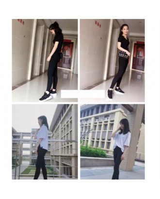 Solid Color Stretch Pencil Pants Slim Ankle-length Bottoming Pants for Women